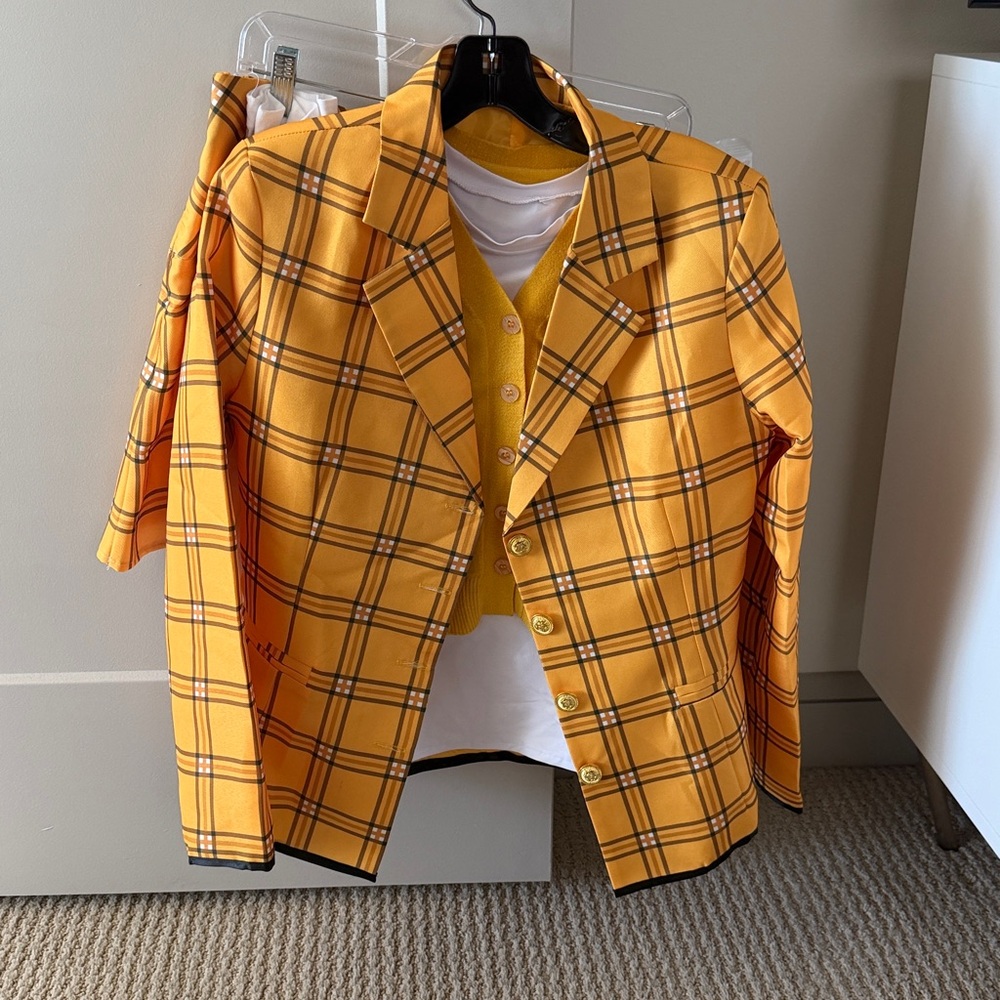 Clueless “Cher” costume - Yellow Plaid Blazer and Cardigan Set, size medium